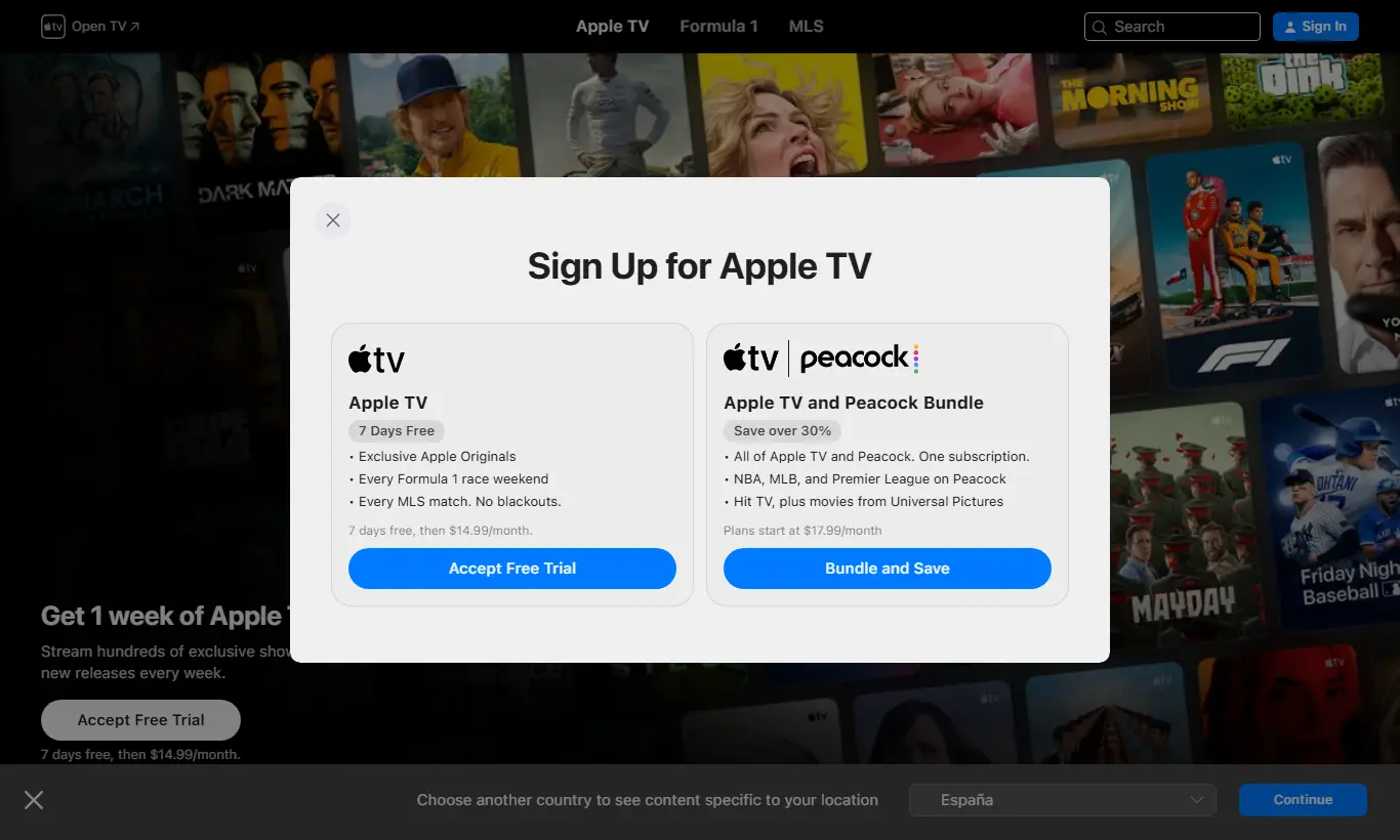 Apple TV首页截图